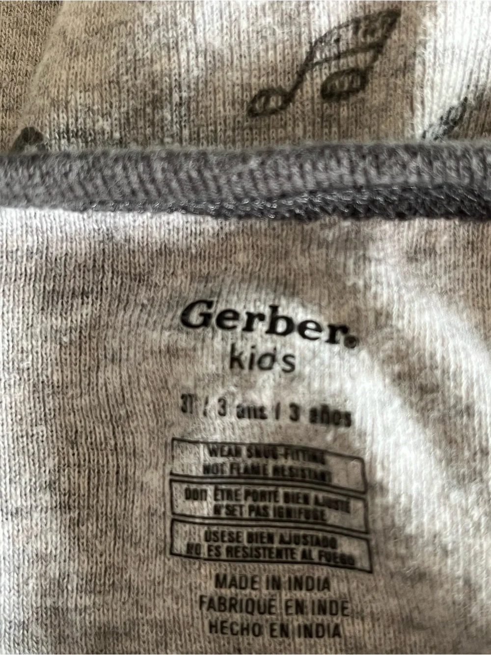 3T Gerber Snug Fitting Footless Pajamas